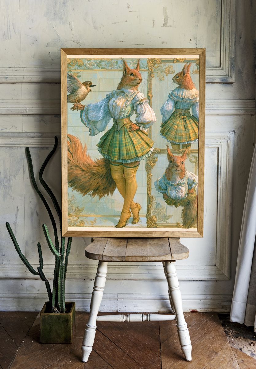 Floral Dreamscape Illustration Poster. — room view 1
