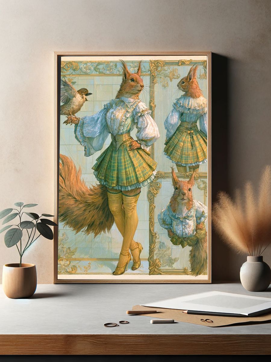 Floral Dreamscape Illustration Poster. — room view 2
