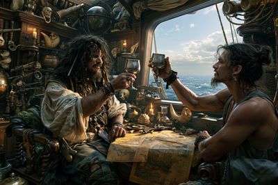 Pirate Ship Cabin Illustration Poster. poster