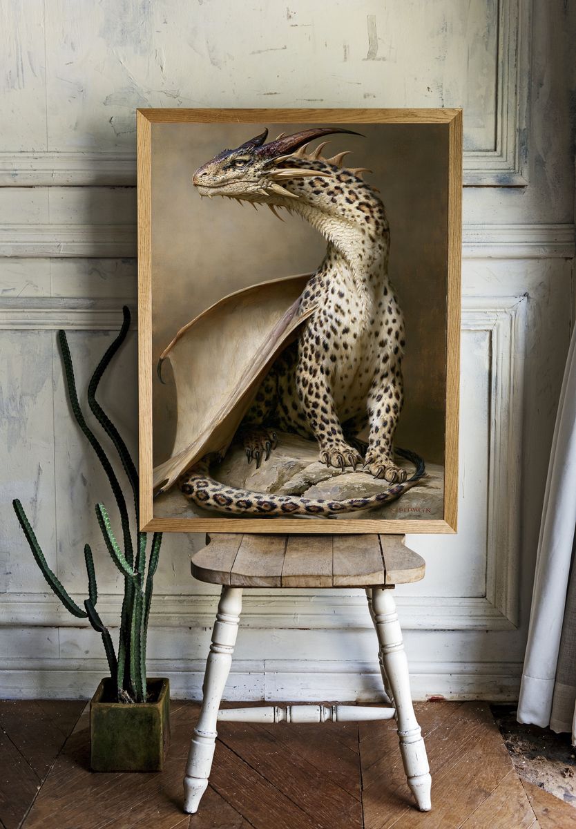Leopard Dragon Fine-Art Poster. room preview