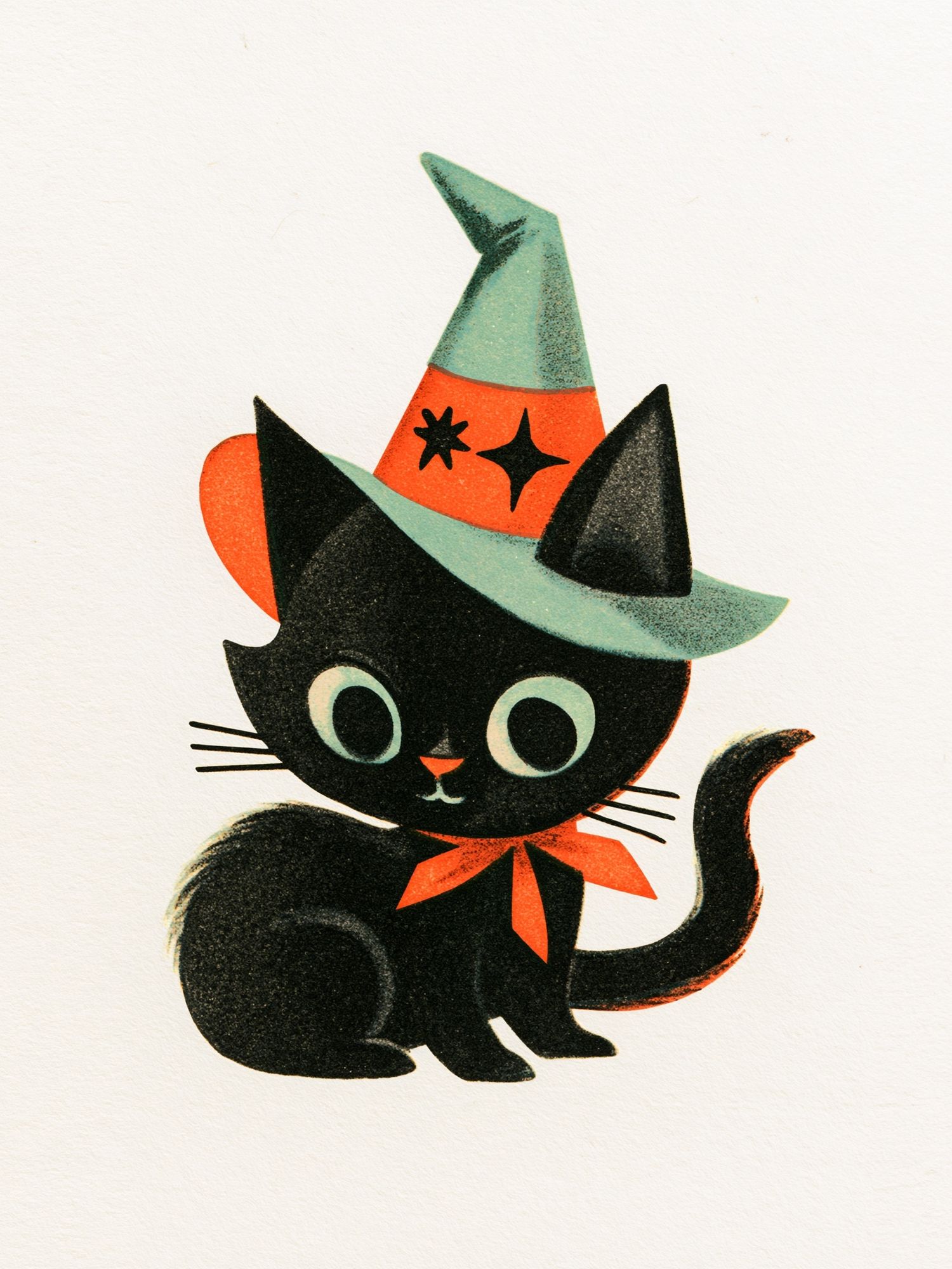 Witch Cat Illustration Poster. poster detail