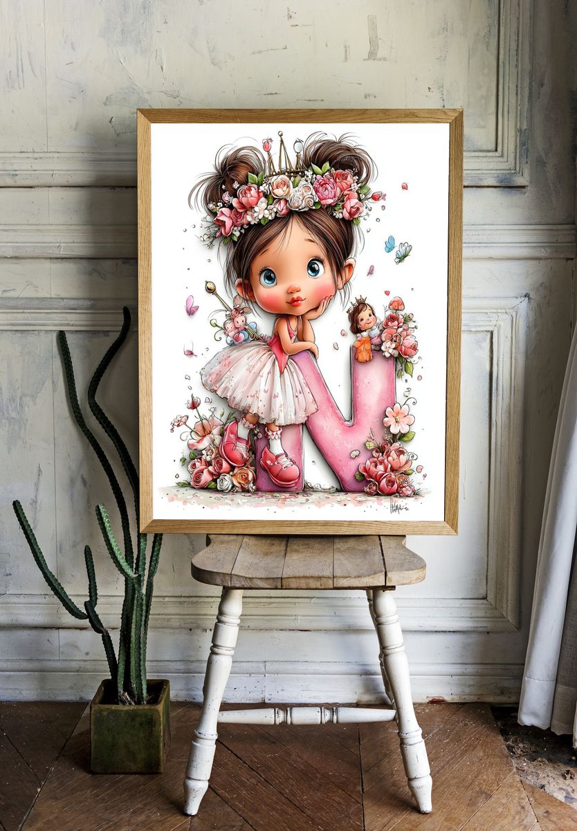 Floral Princess N Illustration Poster. room preview