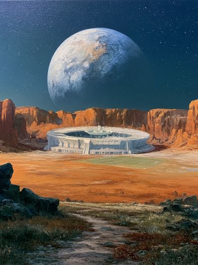 Alien Stadium Landscape Poster.