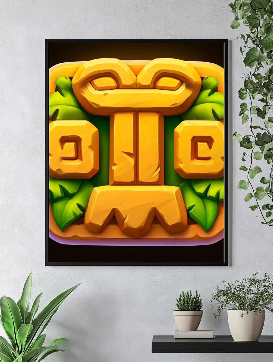 Tiki Totem Digital Art Poster. — room view 4