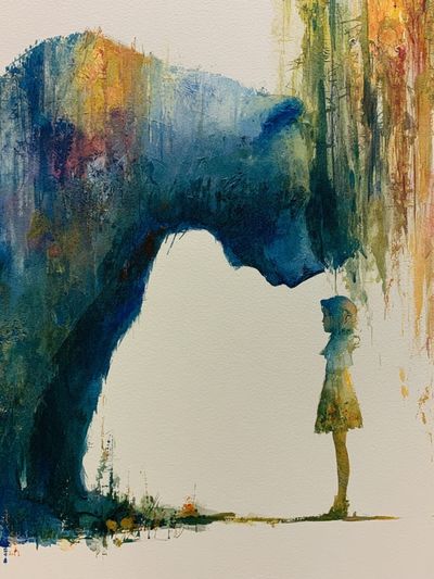 Dreamlike Encounter Watercolor Print.
