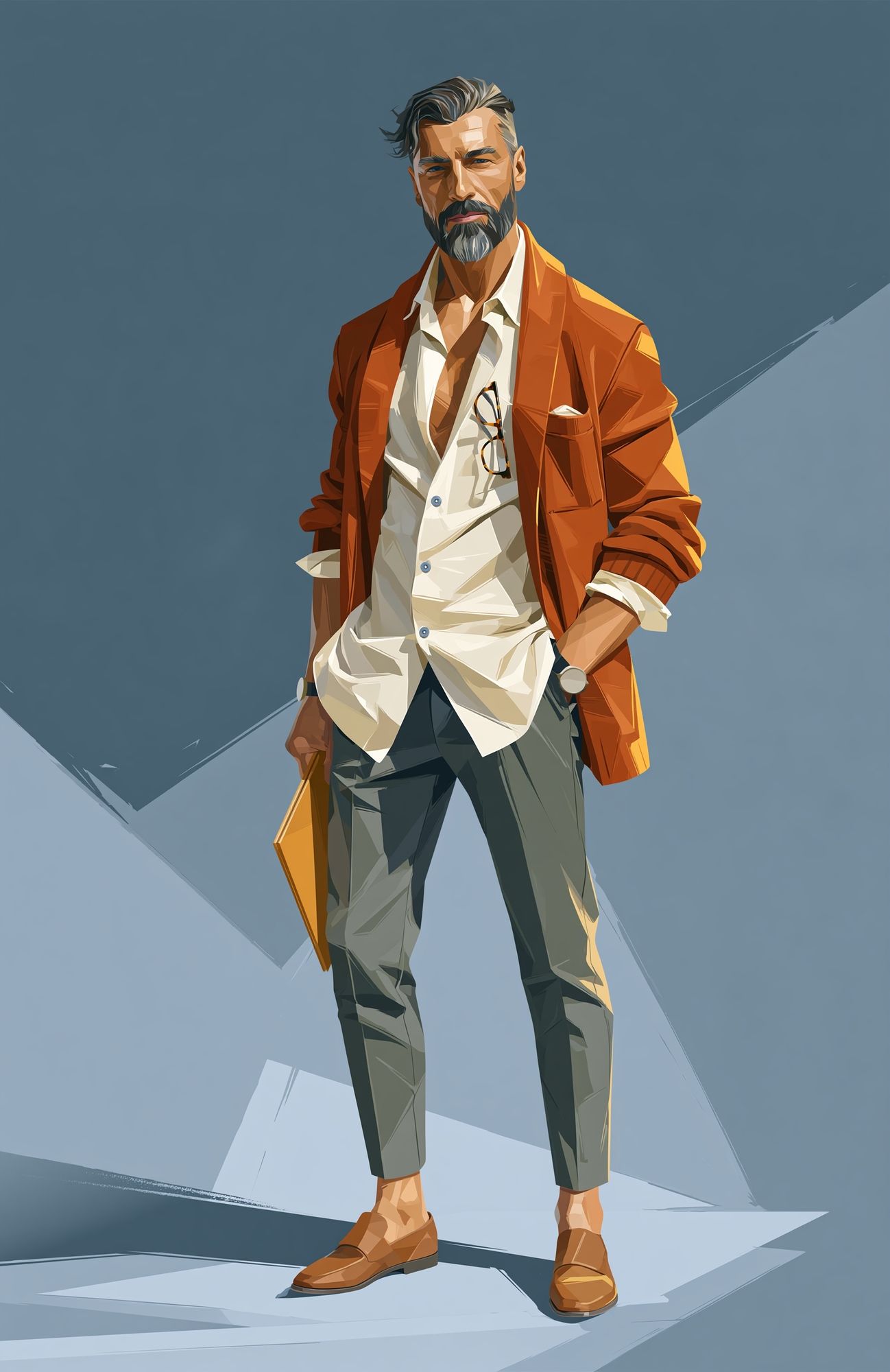 Stylish Man Portrait Illustration Poster. poster detail