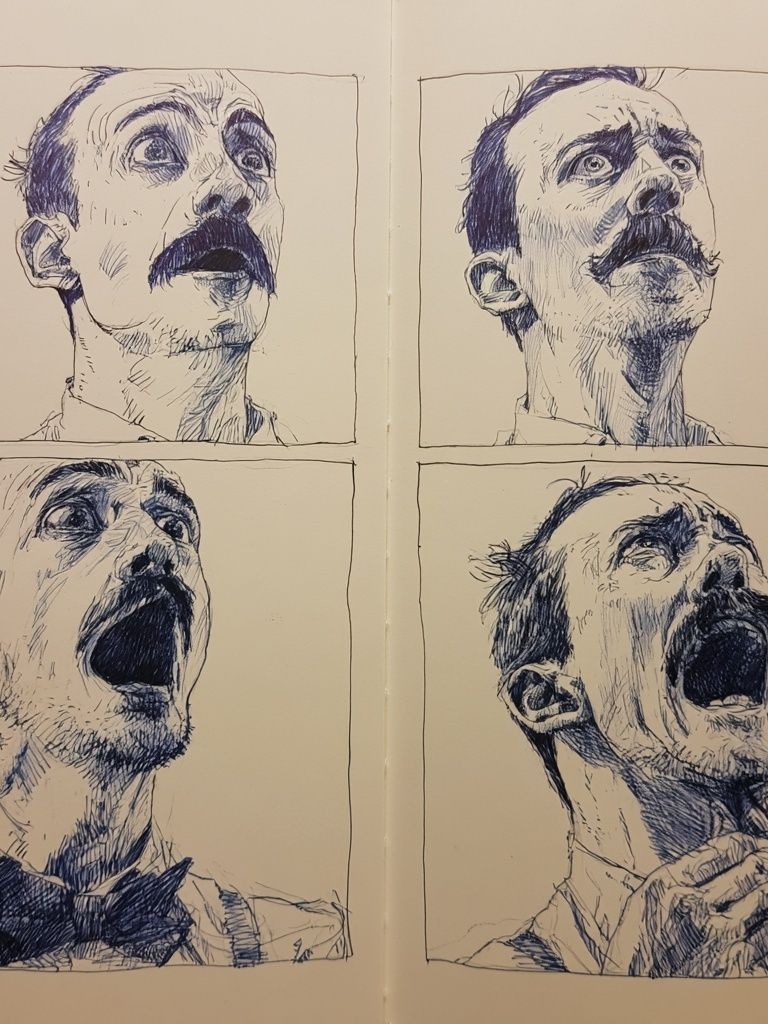 Expressive Portrait Study Illustration Poster. poster detail