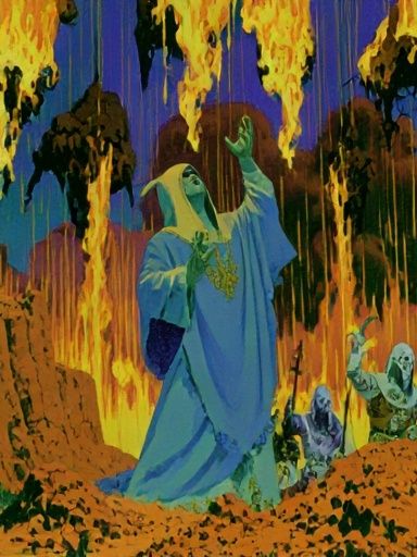 Surreal Desert Fire Illustration Poster. poster detail