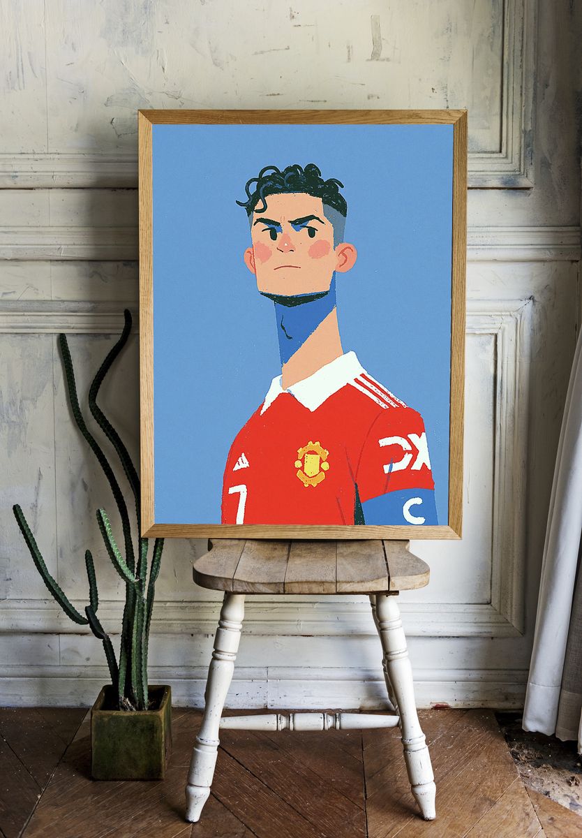 Football Captain Portrait Print. — room view 1