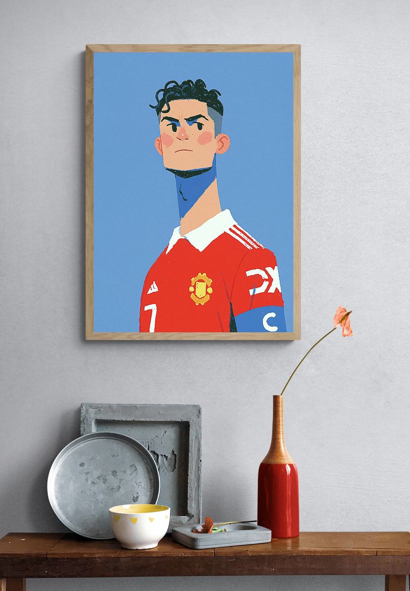 Football Captain Portrait Print. — room view 3