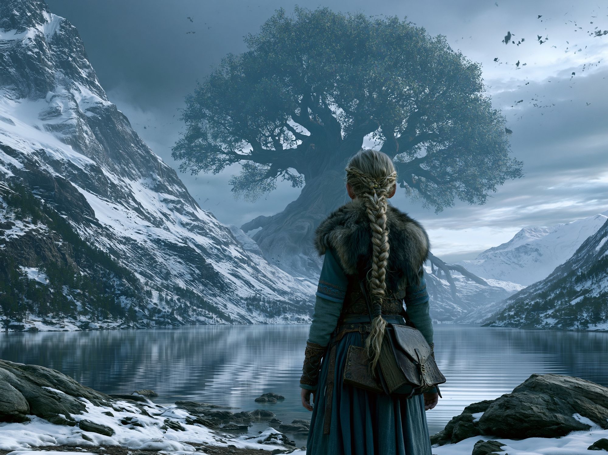 Fantasy Mountain Guardian Print. poster detail