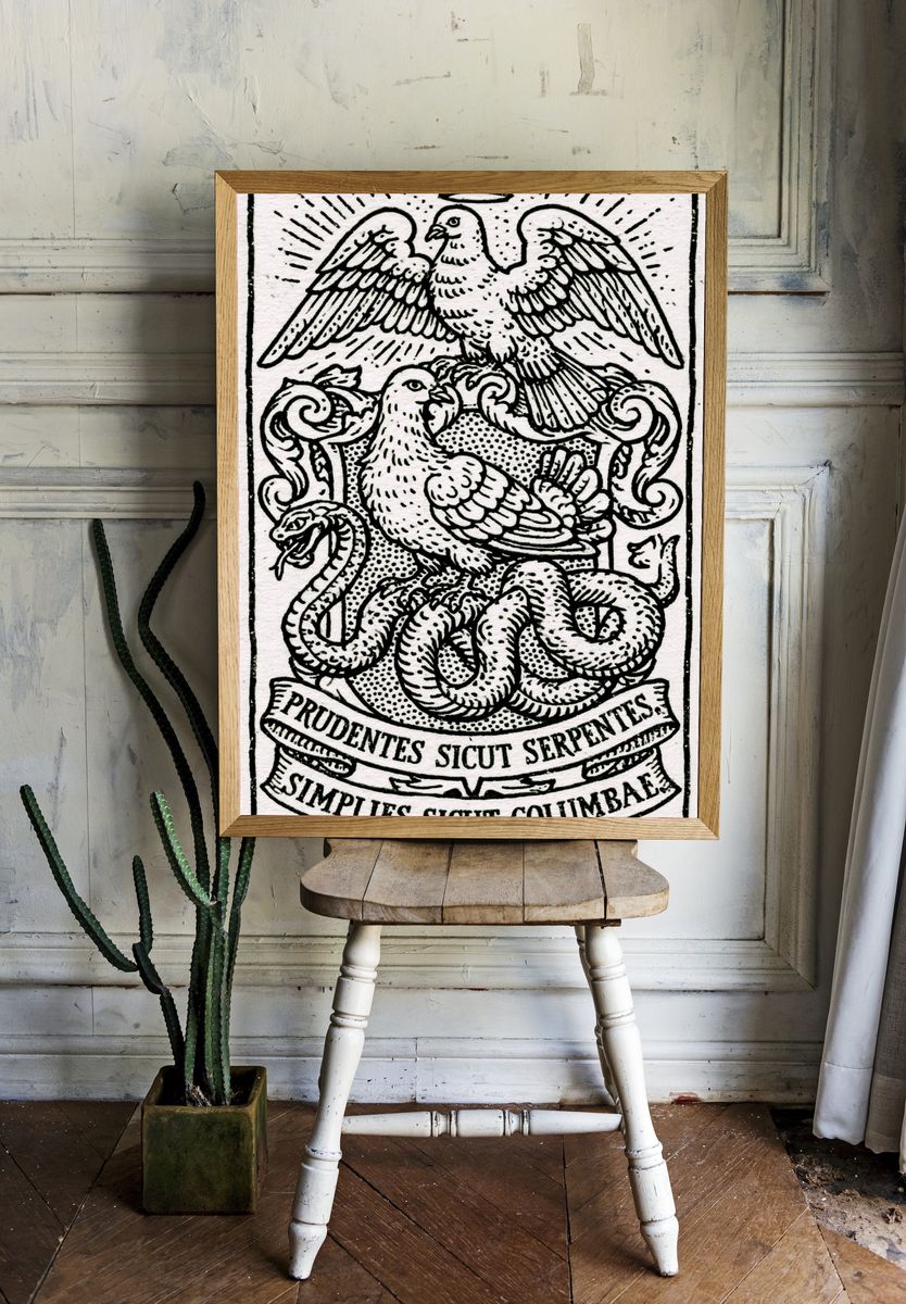 Prudentes Sicut Serpentes Print. — room view 1