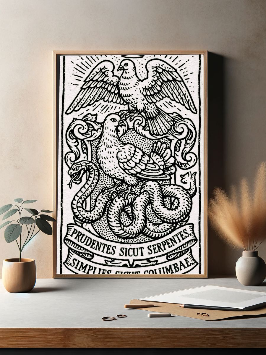 Prudentes Sicut Serpentes Print. — room view 2