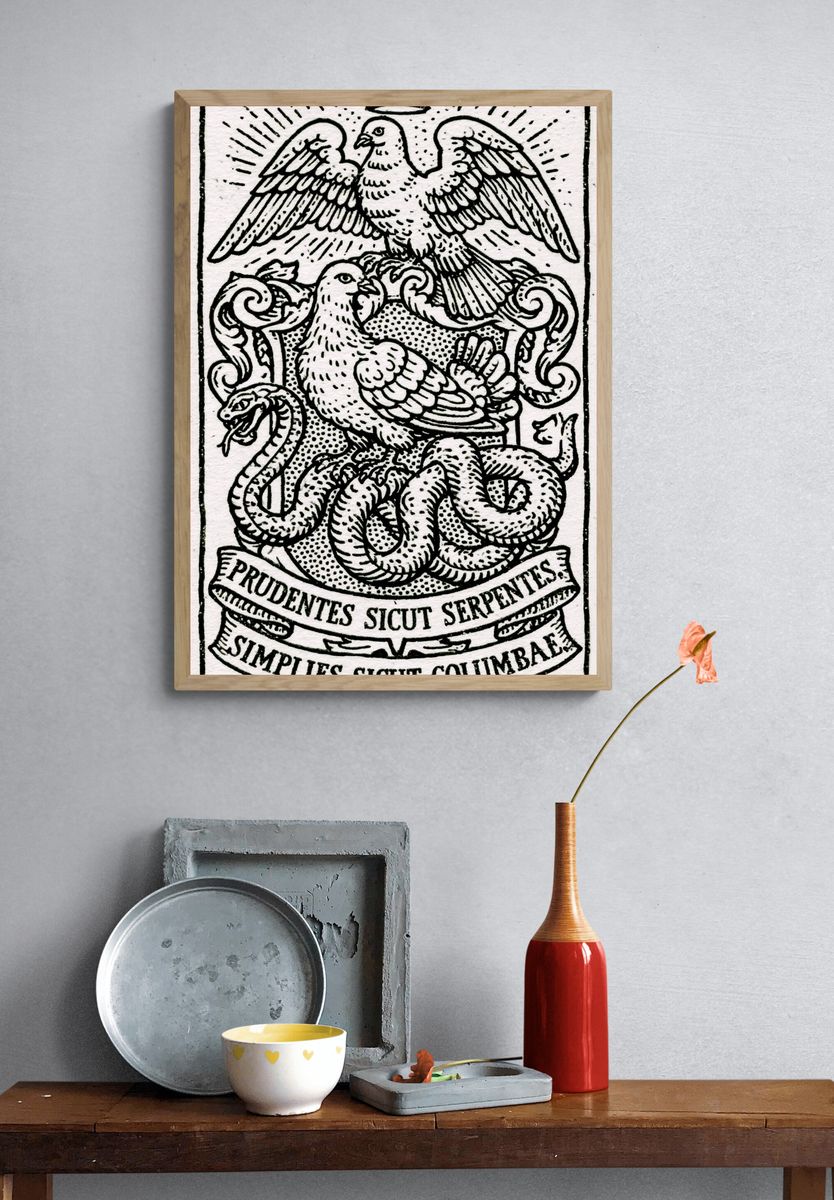 Prudentes Sicut Serpentes Print. — room view 3