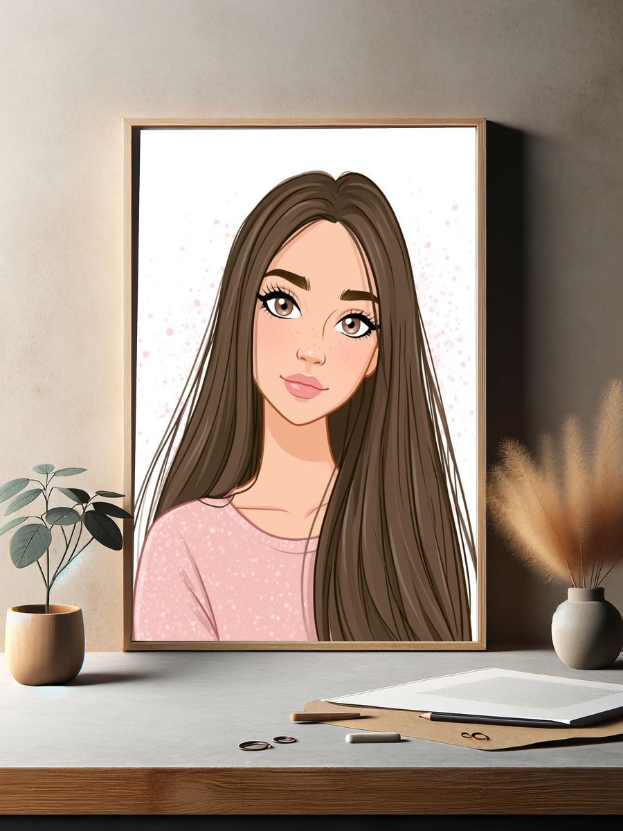 Soft Glam Girl Portrait Print. — room view 2