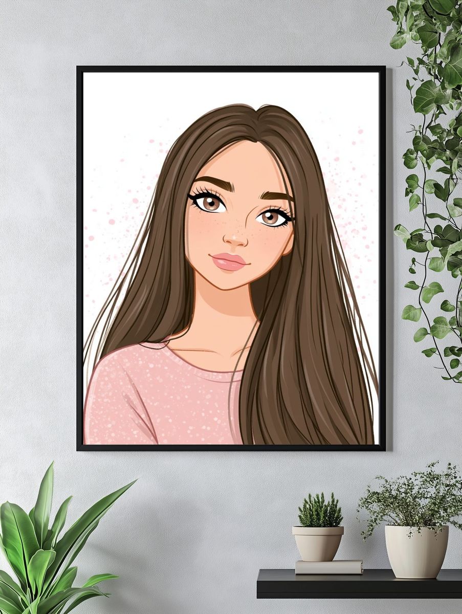 Soft Glam Girl Portrait Print. — room view 4