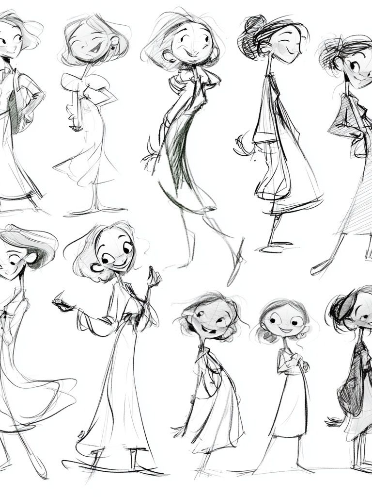 Fashion Figure Sketches Illustration Poster. poster detail