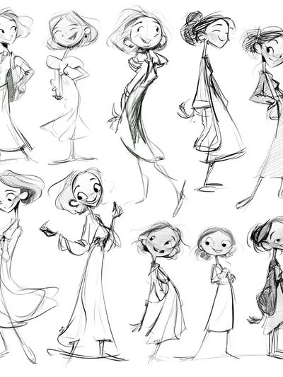 Fashion Figure Sketches Illustration Poster.