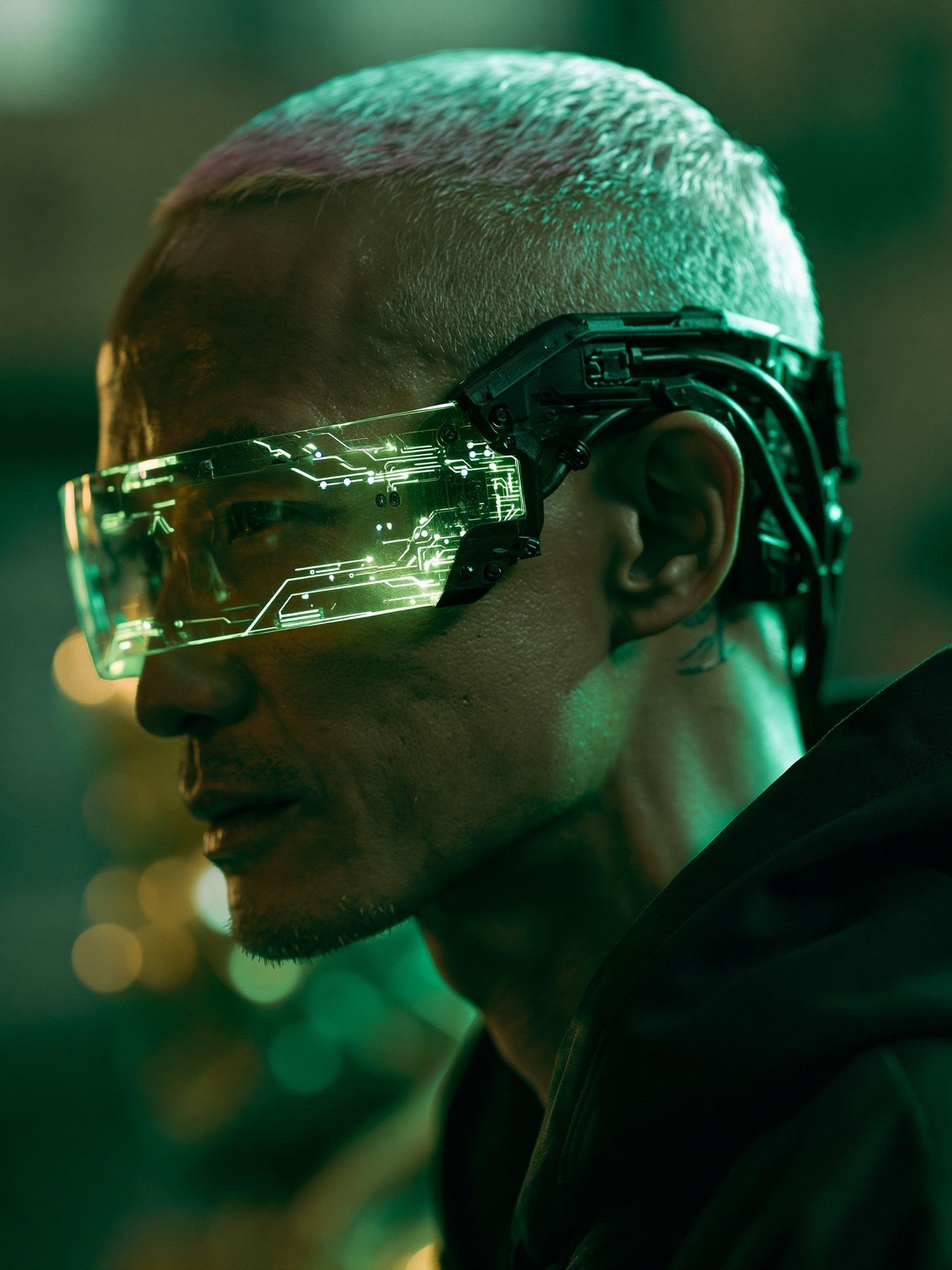 Cyberpunk Visor Portrait Print. poster — illustration art
