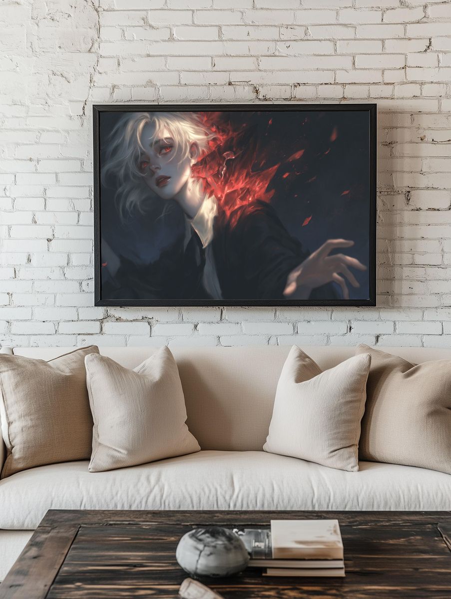 Crimson Gothic Portrait Print. room preview