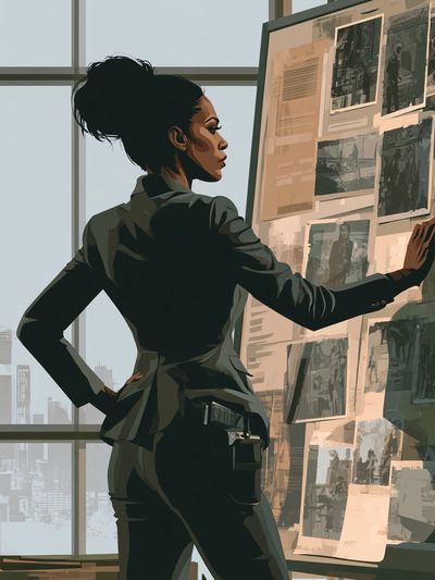 Detective at the Evidence Board Print.