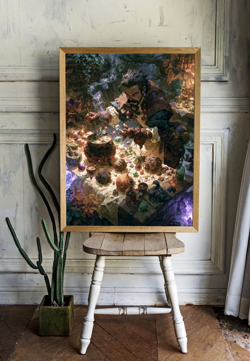 Fantasy Alchemist Workshop Poster. room preview