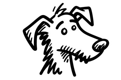 Playful Dog Line Art Poster. poster print
