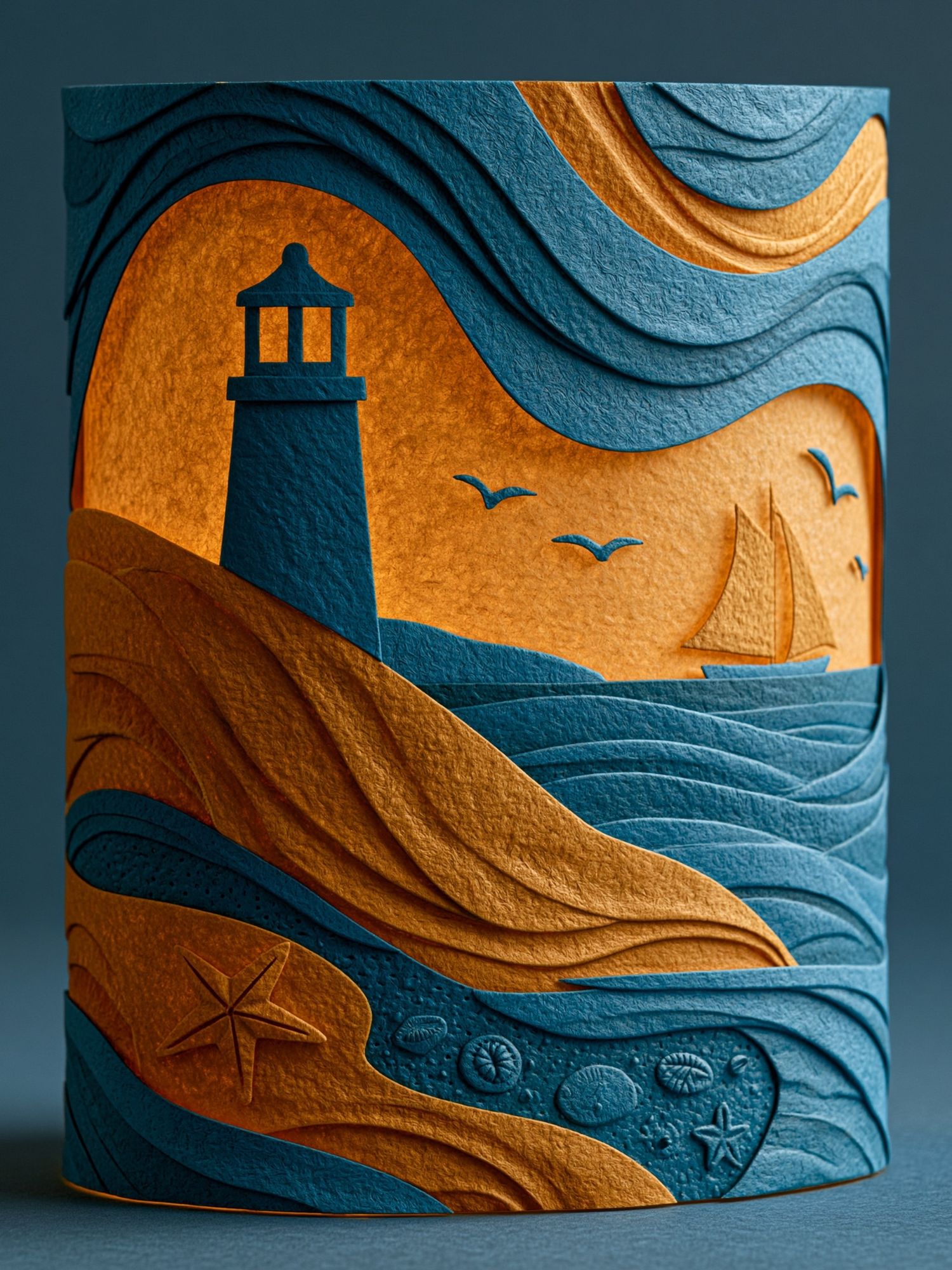 Lighthouse Seascape Illustration Poster. poster detail