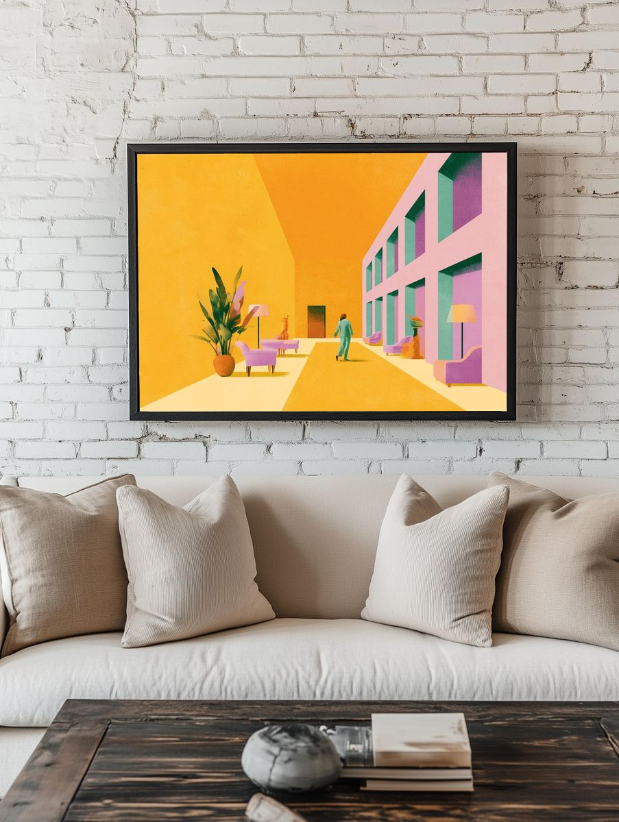 Surreal Lobby Interior Print. room preview
