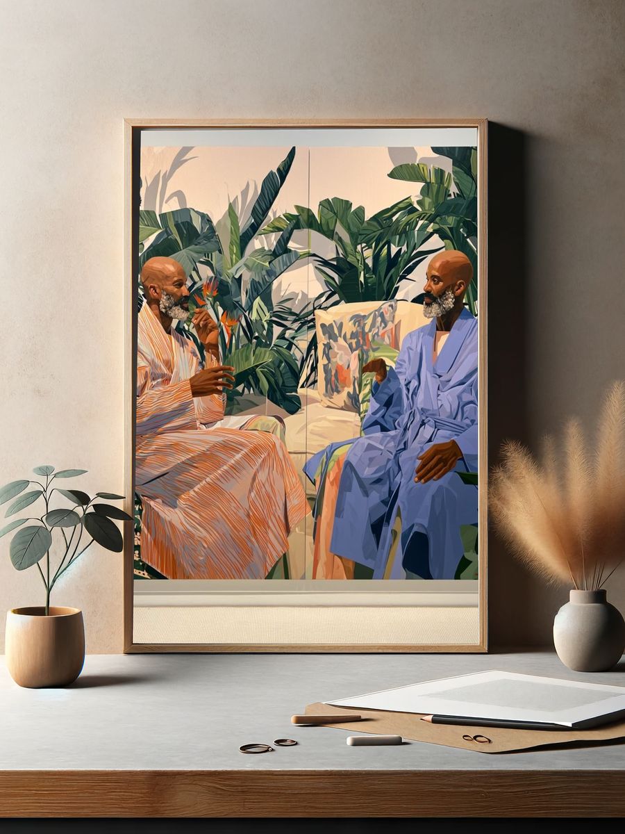Dinner Conversation Illustration Poster. — room view 2