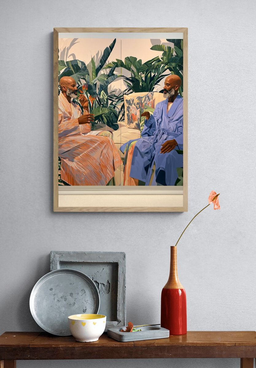 Dinner Conversation Illustration Poster. — room view 3
