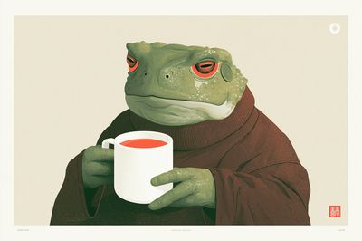 Toad Tea Portrait Print. poster