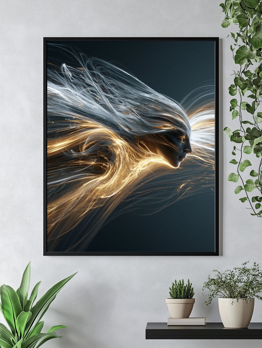 Ethereal Light Woman Illustration Poster. — room view 4