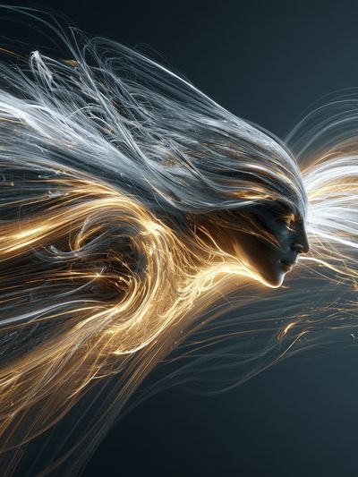 Ethereal Light Woman Illustration Poster. poster