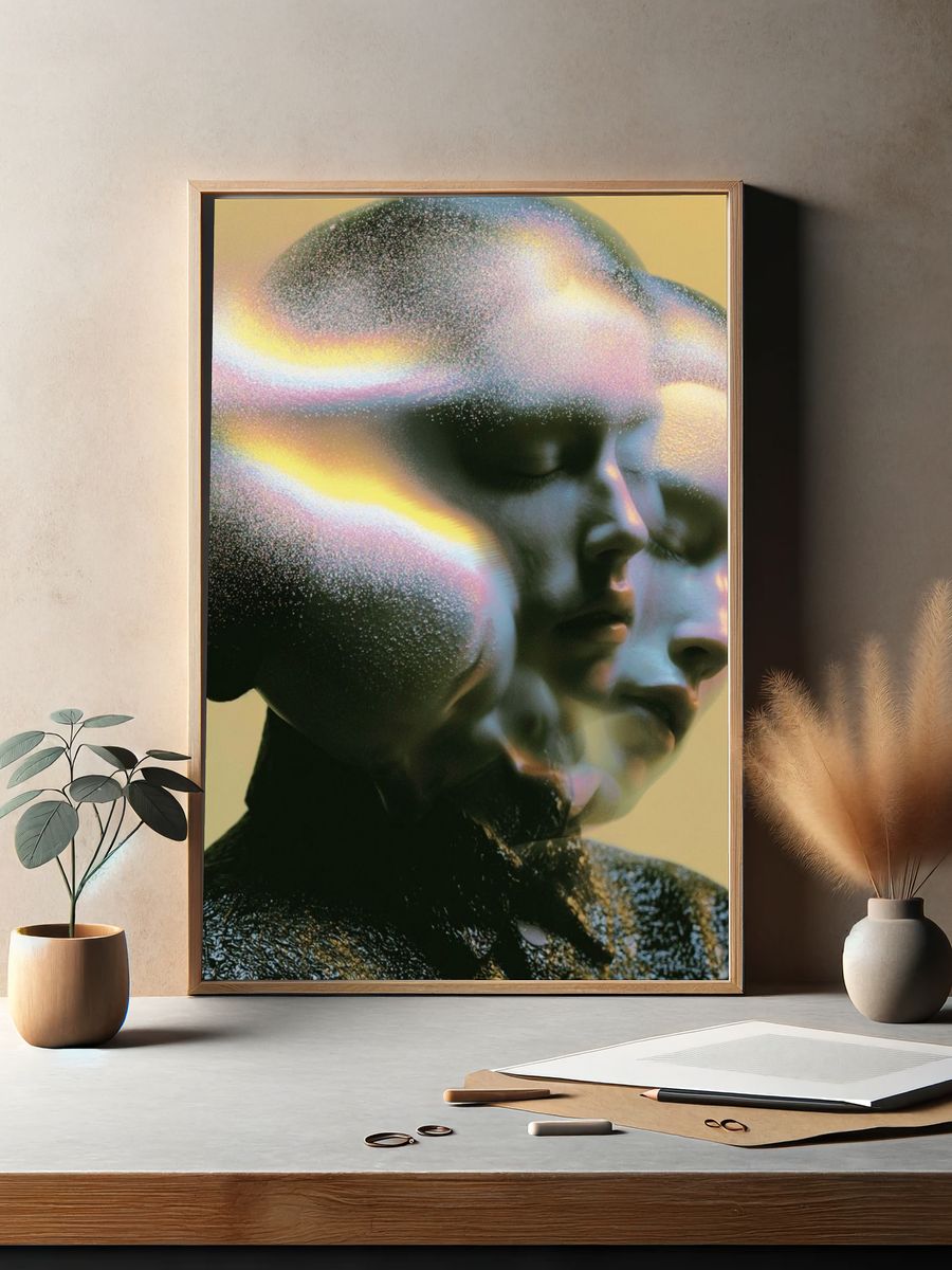 Surreal Double Face Portrait Print. — room view 2