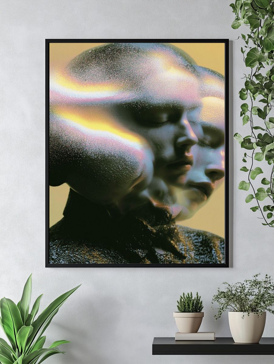 Surreal Double Face Portrait Print. — room view 4