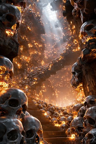 Skull Catacombs Digital Art Poster. poster