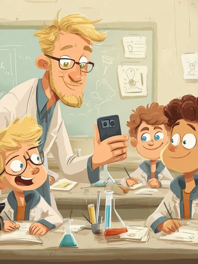 Science Classroom Illustration Poster.