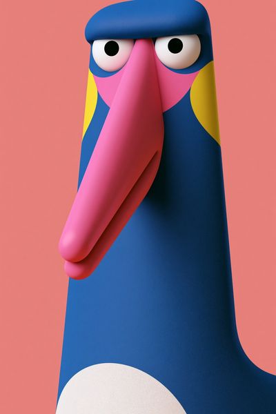 Colorful Bird Portrait Poster.