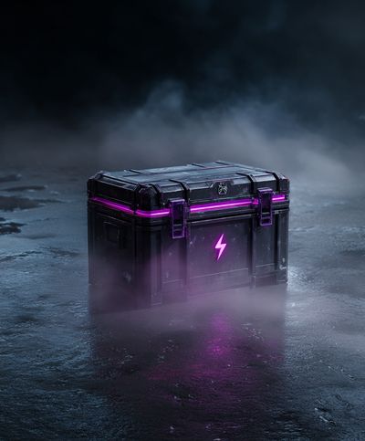Neon Loot Crate Digital Art Poster.