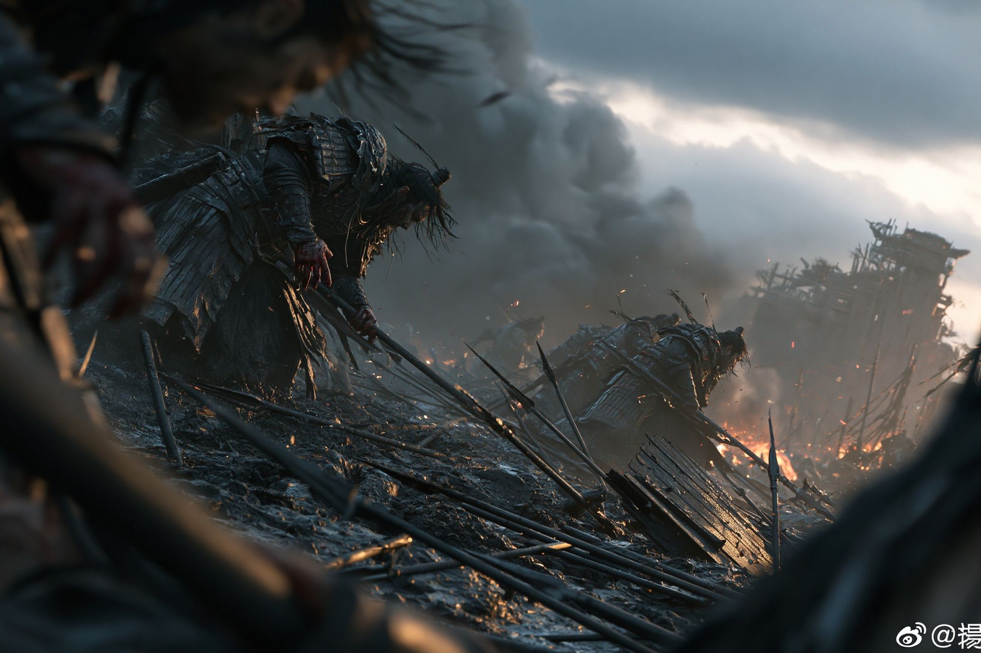 Samurai Battlefield Scene Poster. poster — illustration art