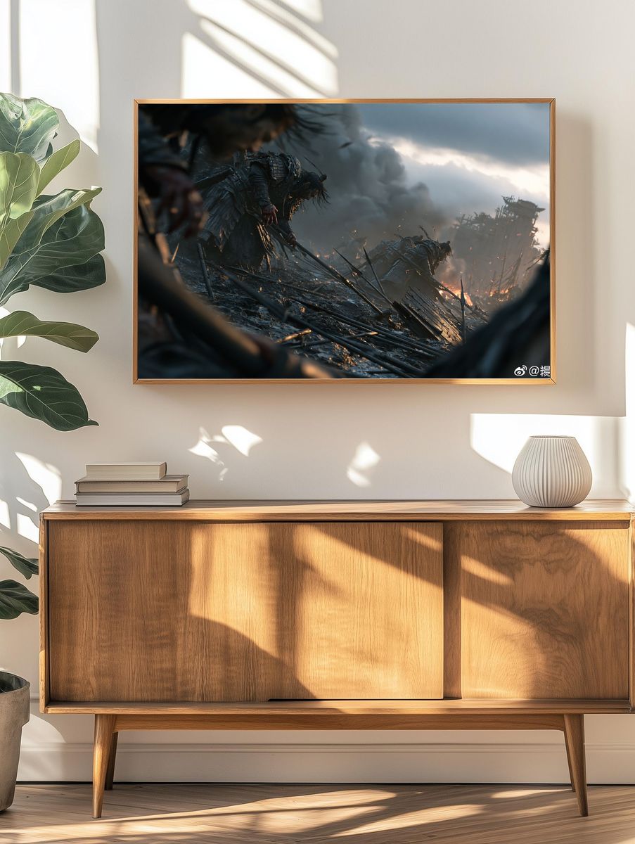 Samurai Battlefield Scene Poster. — room view 3