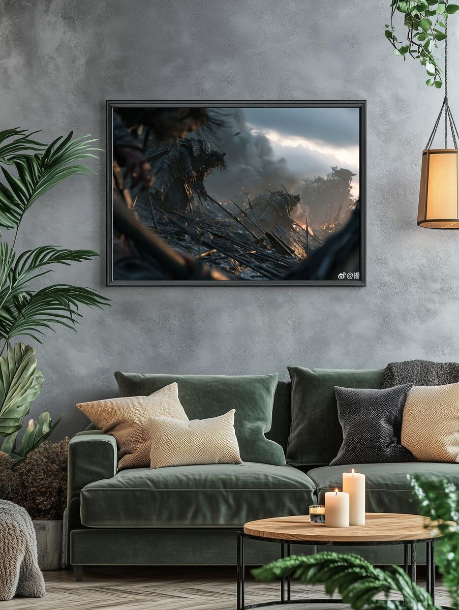 Samurai Battlefield Scene Poster. — room view 4