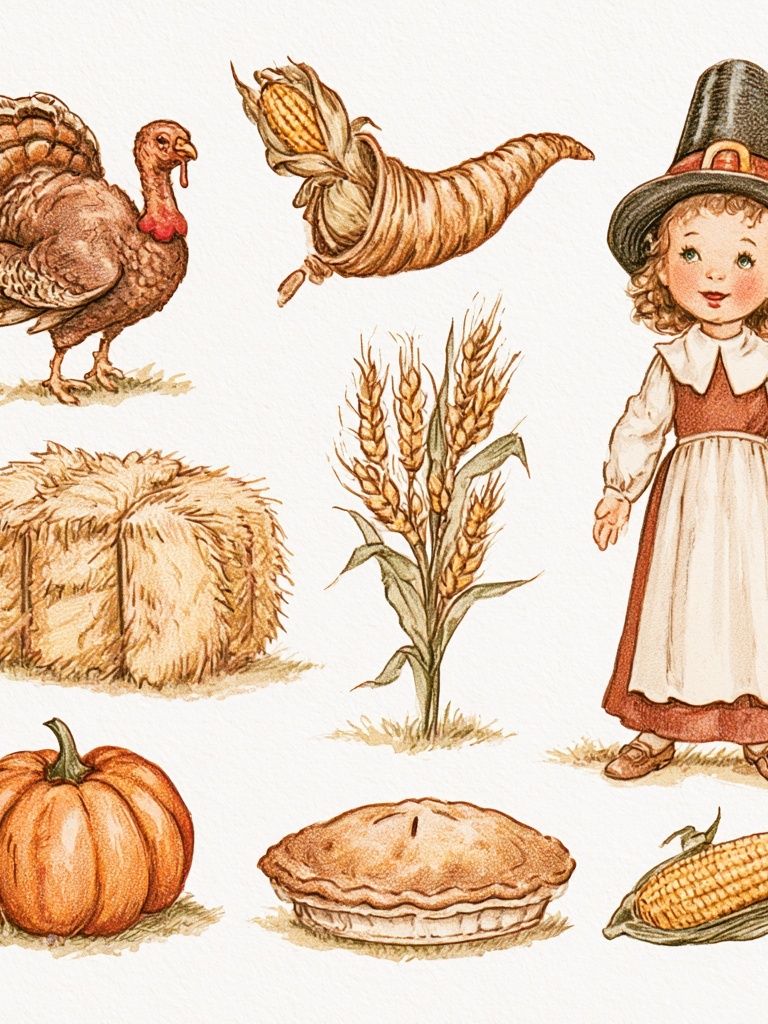 Harvest Thanksgiving Illustration Poster. poster — illustration art