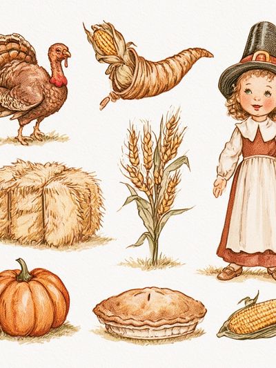 Harvest Thanksgiving Illustration Poster.