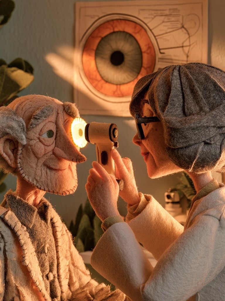Eye Exam Stop-Motion Illustration Poster. poster — illustration art