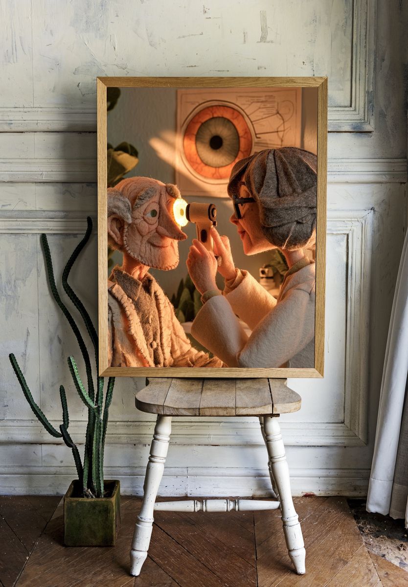 Eye Exam Stop-Motion Illustration Poster. room preview