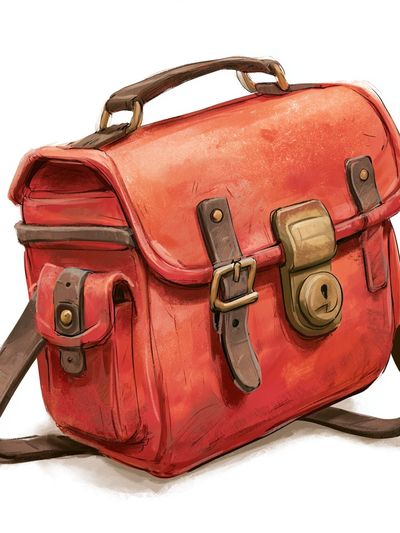 Red Satchel Illustration Poster. poster