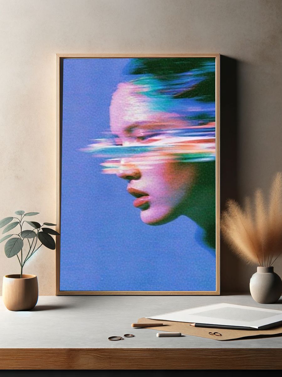 Glitch Portrait Illustration Poster. — room view 2