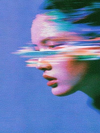 Glitch Portrait Illustration Poster.
